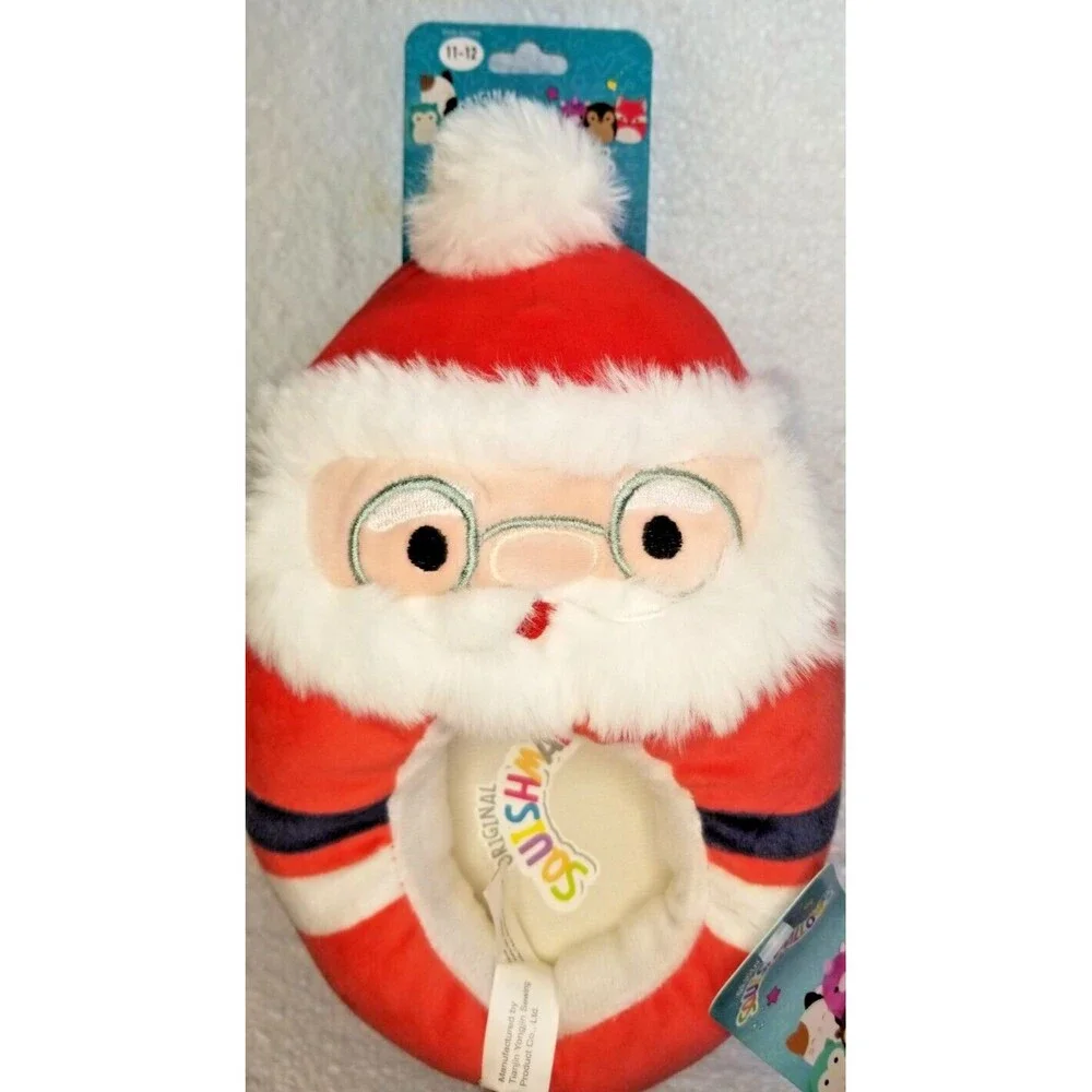 Squishmallow Santa Claus Kid's Slippers Plush Size is 11-12 NEW with TAGS CUTE
